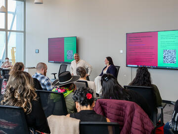 Photo of Dr. Shawn Wilson and PhD candidate Lindsay DuPré Fiddler.